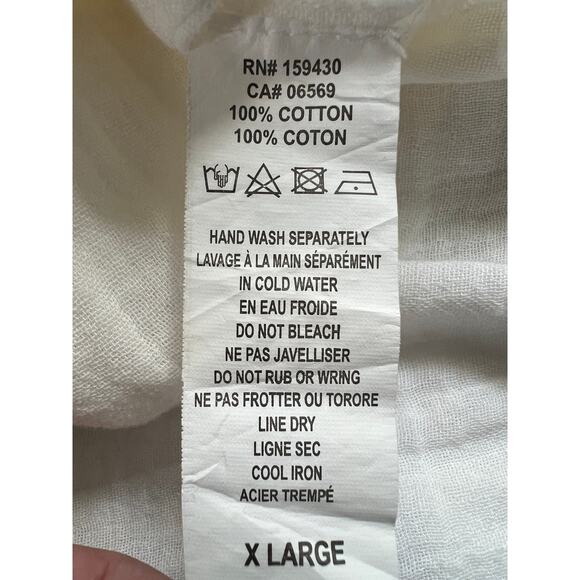 ELAN INTERNATIONAL WOMENS XLARGE DRAWSTRING COTTON GAUZE RAW HEM SHORT WHITE NEW - Picture 11 of 12